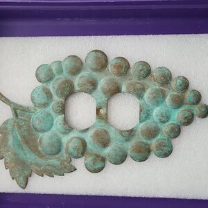 Solid Copper Double Plug Wall Plate Patina Blue residential or commercial outlet